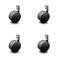 Service Caster 4" Black Soft Twin Wheel Caster with Inside Mount Set Service Caster SCC-GR02S100-TPR-BLK-716-4-CB90-4 - alternate 1